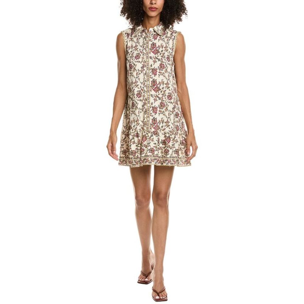 Max Studio Womens  Sleeveless Button Front Mini Shirtdress, Red